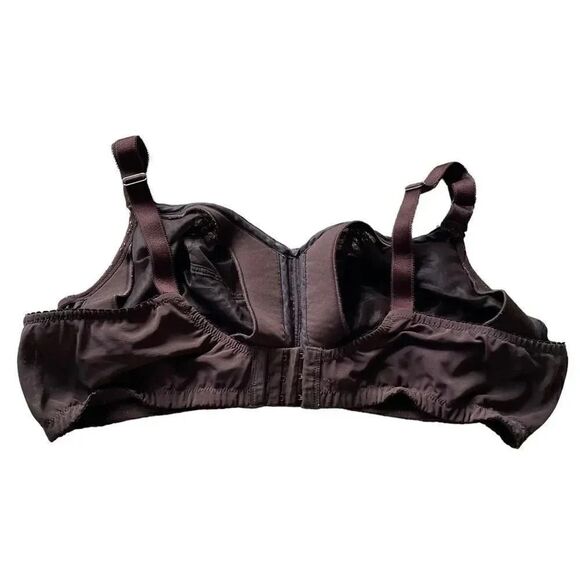 Comfort Choice Brown Embroidered Lace Plus Adjustable Straps Unlined Bra SZ 44D - Picture 6 of 10